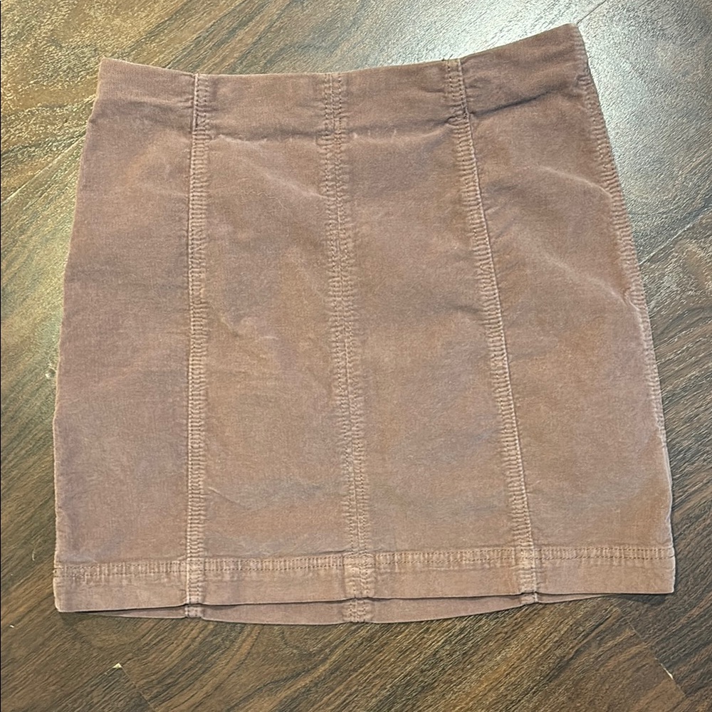 Free People Brown and Pink Mini Skirt